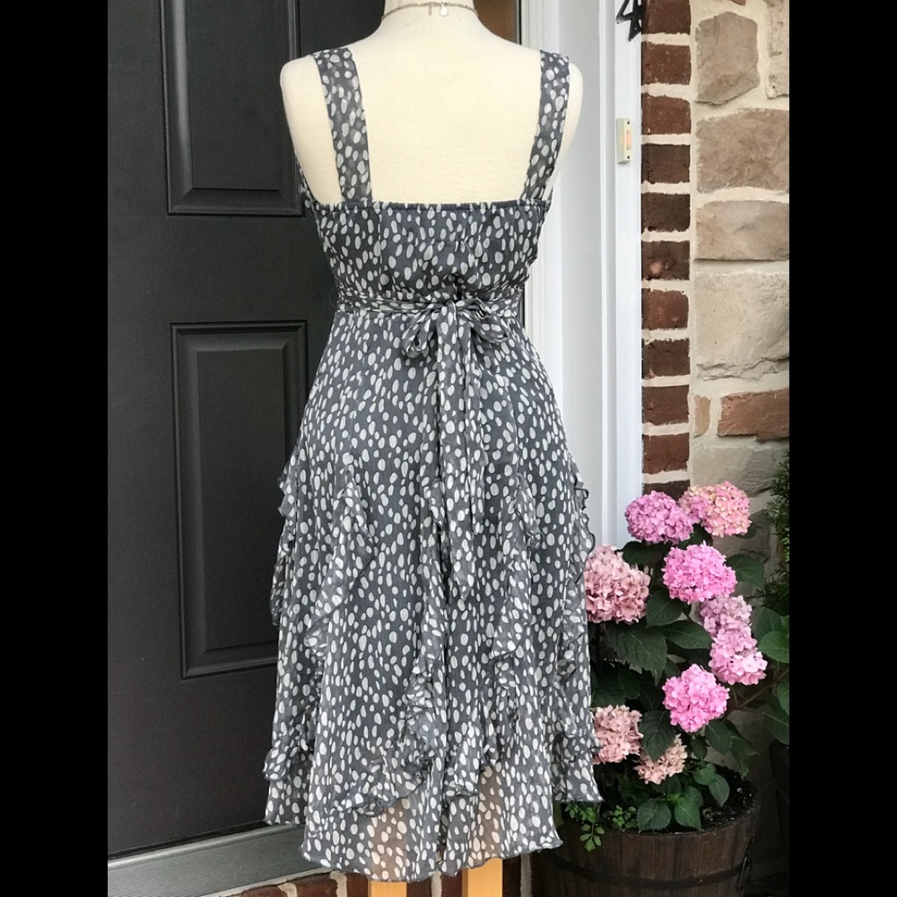 Sassy Polka Dot Ruffled Dress XS sheer with lining - Picture 4 of 8